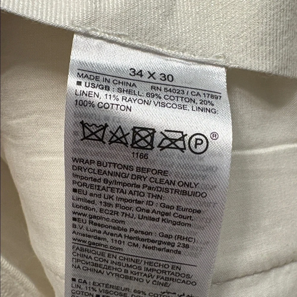 NWT Banana Republic Cotton Linen Blend Suit Pant Sz 34 x 30.